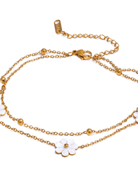 Double Layer Pearl Flower Cluster Station Bracelet - view 1
