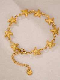 Gold Starfish Link Chain Anklet - view 2
