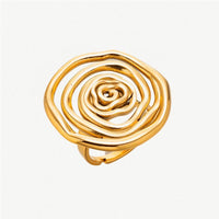 Golden Swirl Statement Ring - view 3