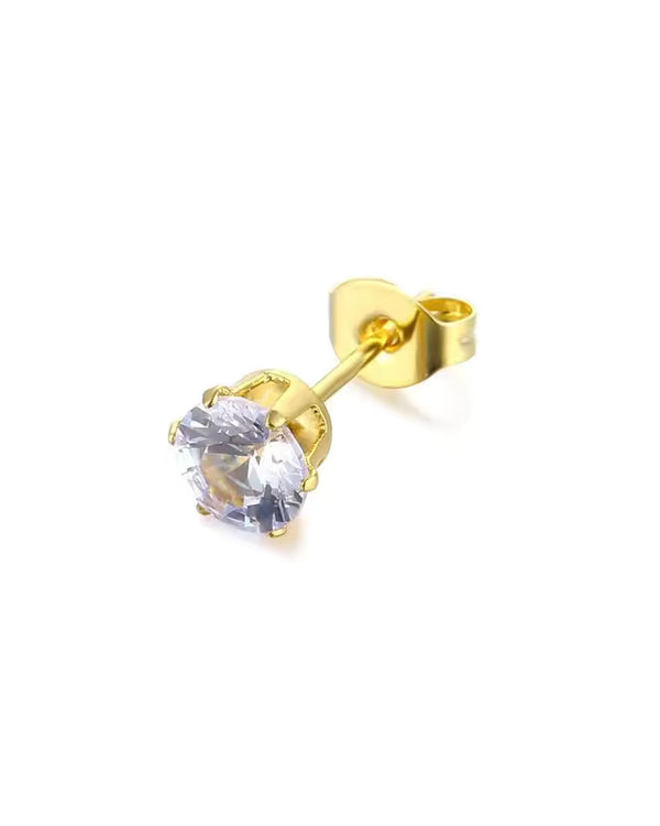 Solitaire Crystal Stud Earrings
