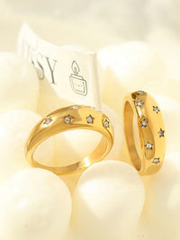 Star Studded Gold Band Ring - view 4