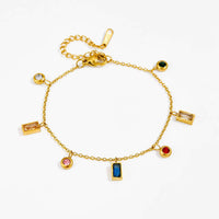 Multicolour Mixed Shape Crystal Charm Bracelet - view 3