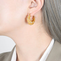 Woven Crystal Hoop Earrings - view 2