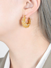 Woven Crystal Hoop Earrings - view 2