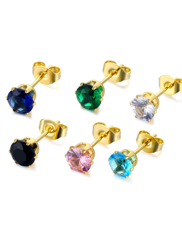 Solitaire Crystal Stud Earrings