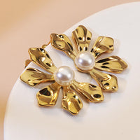 Pearl Bloom Flower Stud Earrings - view 2