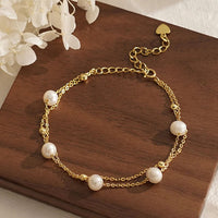 Floating Pearl Chain Bracelet - view 3