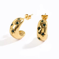 Star Crystal C-Hoop Earrings — Jet Black - view 1