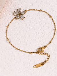 Crystal Flower Charm Satellite Chain Bracelet - view 5