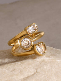 Triple Stone Open Ring - view 4