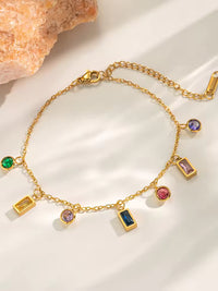Multicolour Mixed Shape Crystal Charm Bracelet - view 2