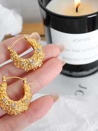 Woven Crystal Hoop Earrings - view 5