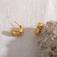 Star Crystal C-Hoop Earrings — Crystal White - view 3