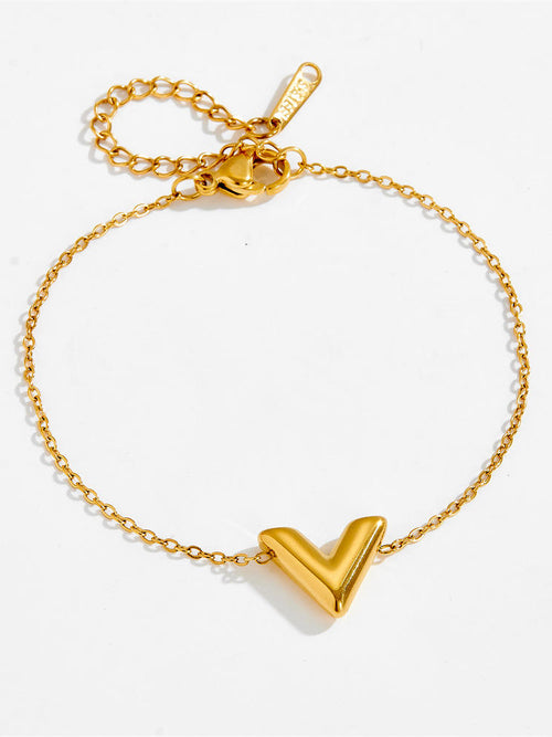 Chunky Gold V-Shape Bracelet - 18K gold-plated stainless steel jewelry