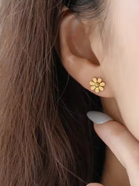Dainty Daisy Flower Stud Earrings - view 2