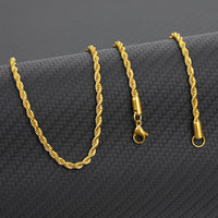 Gold Twisted Rope Chain Necklace - view 3