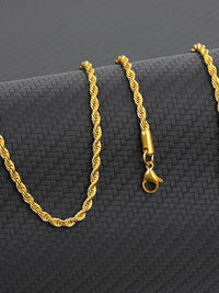 Gold Twisted Rope Chain Necklace - view 3