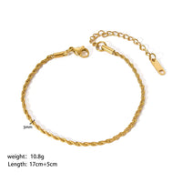 Gold Twisted Rope Chain Bracelet - view 4