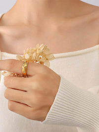 Star Studded Gold Band Ring - view 2