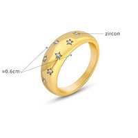Star Studded Gold Band Ring - view 6