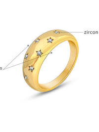 Star Studded Gold Band Ring - view 1