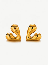 Chunky Bold Heart Stud Earrings - view 1