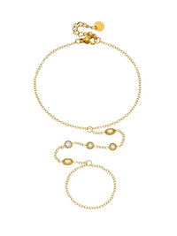Mixed Bezel Crystal Hand Chain Ringlet - view 1