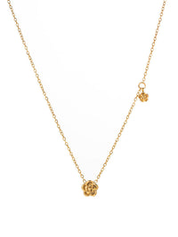 Gold Rose Flower Pendant Necklace - view 1