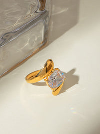 Crystal Solitaire Open Ring - view 1