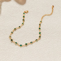Emerald Bead Station Chain Necklace - view 4