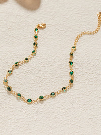 Emerald Bead Station Chain Necklace - view 3