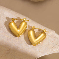 Puffy Heart Hoop Earrings - view 4