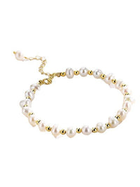 Pearl & Gold Bead Bracelet - view 4