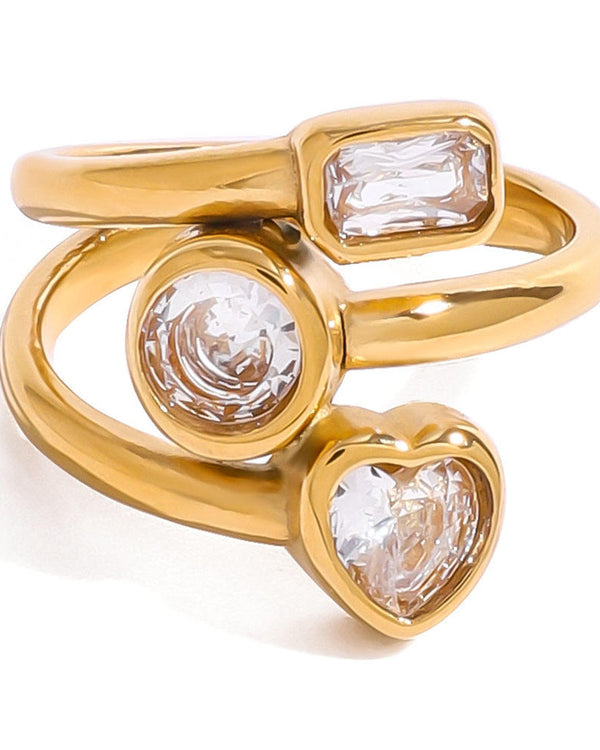 Triple Stone Open Ring