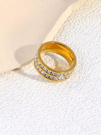 Double Row Crystal Band Ring - view 2