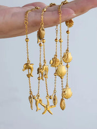 Gold Ocean Charm Bracelet - view 2