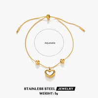 Enamel Heart Charm Bracelet — White Pearl - view 2