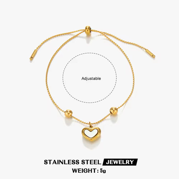 Enamel Heart Charm Bracelet