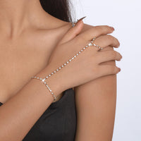 Full Crystal Tennis Hand Chain Ringlet - view 4
