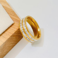 Double Row Crystal Band Ring - view 4
