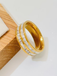Double Row Crystal Band Ring - view 3