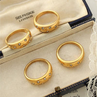 Star Studded Gold Band Ring - view 5