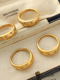 Star Studded Gold Band Ring - view 5