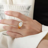 Mother of Pearl Open Ring - view 2