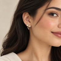 Mother of Pearl Bow Stud Earrings - view 2