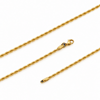 Gold Twisted Rope Chain Necklace - view 1