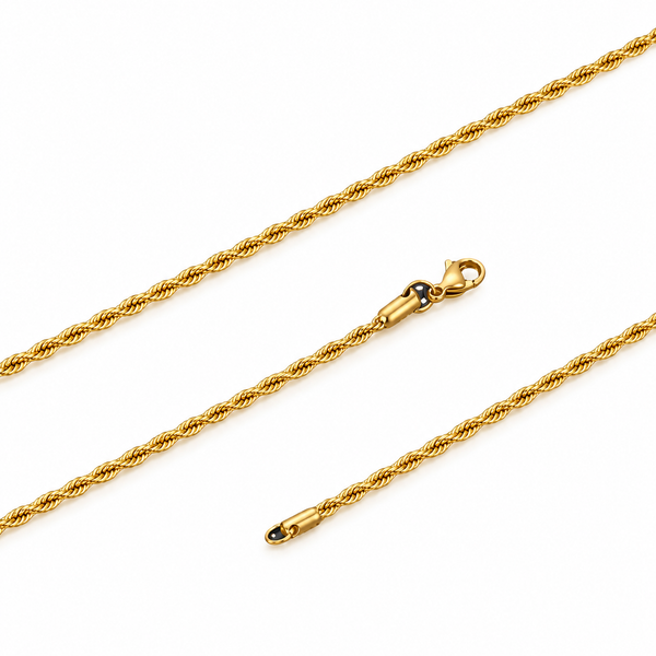 Gold Twisted Rope Chain Necklace