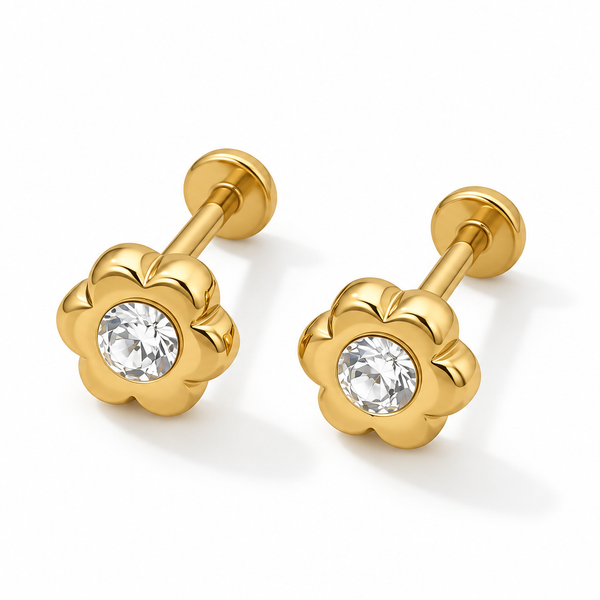 Flower Crystal Stud Earrings