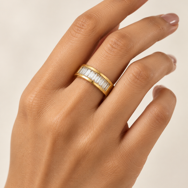 Baguette Crystal Band Ring