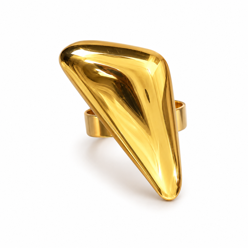 Gold Shard Statement Ring – Adjustable - 18K Gold Plated Stainless Steel Jewelry